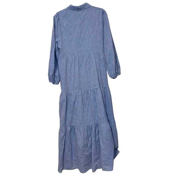 Tuckernuck Pomander Place Blue Jolene Chambray Midi Shirt Dress Size XL - Picture 7 of 12